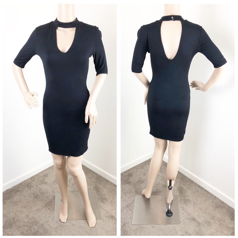 Soprano black cut out mini dress